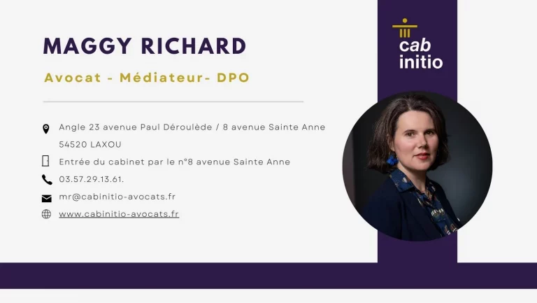 Carte de visite Maggy Richard avocate au barreau